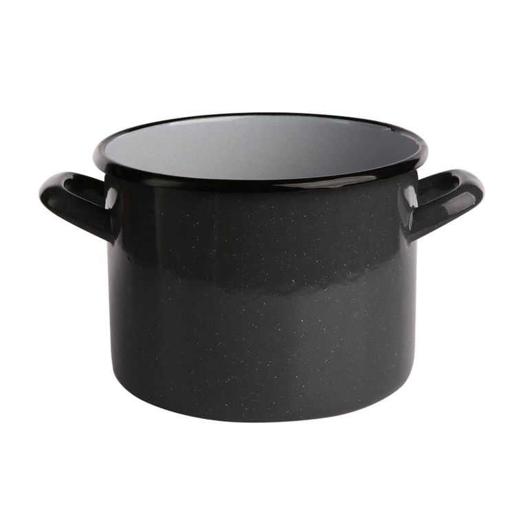 Silesia, garnek prosty, 3,3l, śr. 18 cm wys. 14 cm, szary nakrapiany