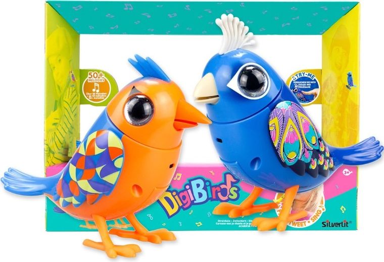 Silverlit, DigiBirds, ćwierkające ptaszki, zabawka interaktywna, 2 szt.