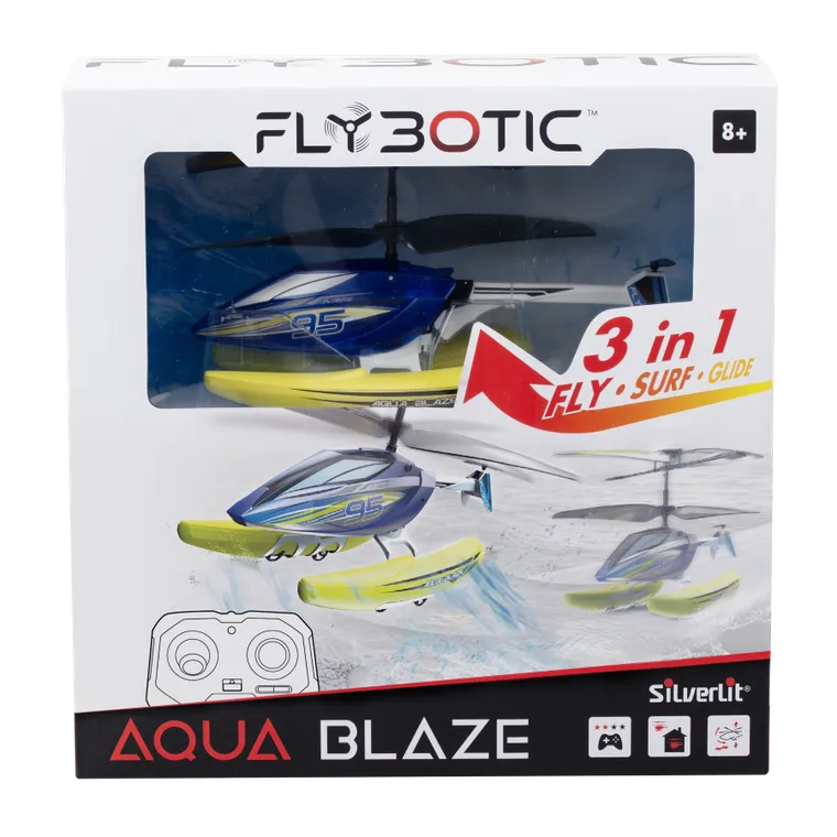 Silverlit, Flybotic, Aqua Blaze, pływający helikopter interaktywny, pojazd zdalnie sterowany