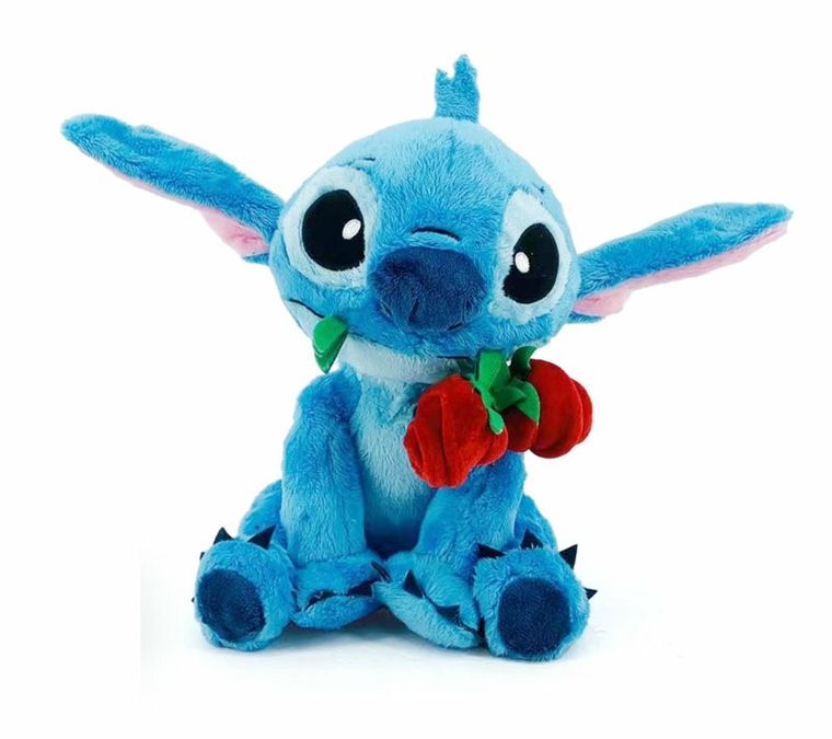 Simba, Lilo i Stitch, Stitch z różą, maskotka, 25 cm