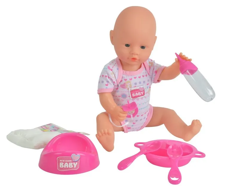Simba, New Born Baby, lalka bobas z akcesoriami, 38 cm