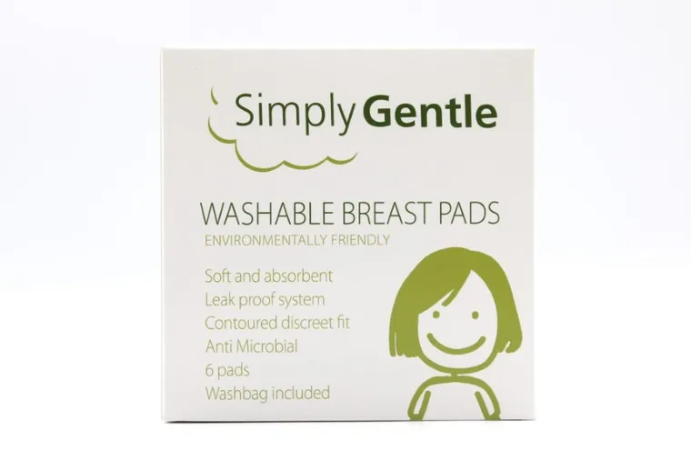 Simply Gentle, Wielorazowe wkładki laktacyjne w pudełku, 6 szt. z Woreczkiem
