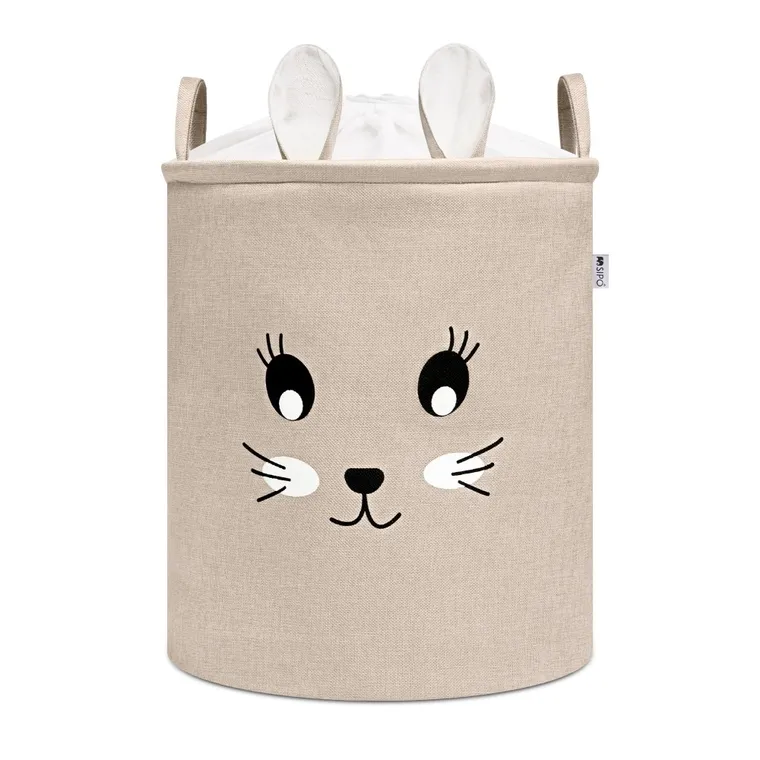 Sipo, kosz na zabawki XXL, wersja premium, zamykany na ściągacz, Królik