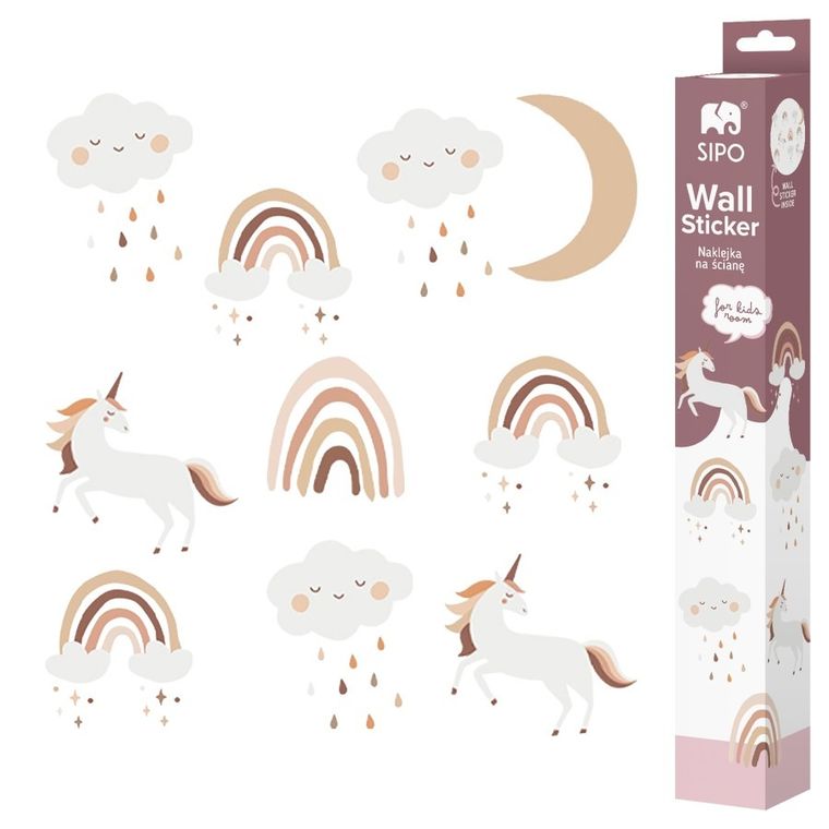 Sipo, naklejki na ścianę do pokoju dziecięcego, Jednorożce boho