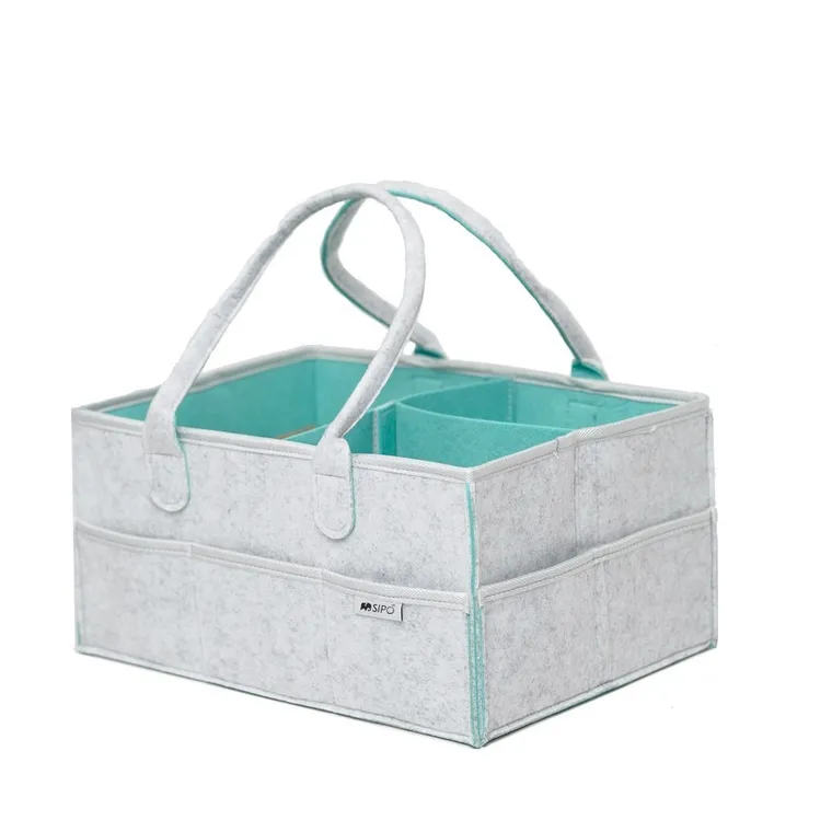Sipo, organizer na pieluszki i akcesoria niemowlęce dla mamy i dziecka, szaro-miętowy