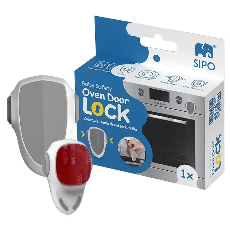 Sipo, zabezpieczenie drzwi piekarnika, białe