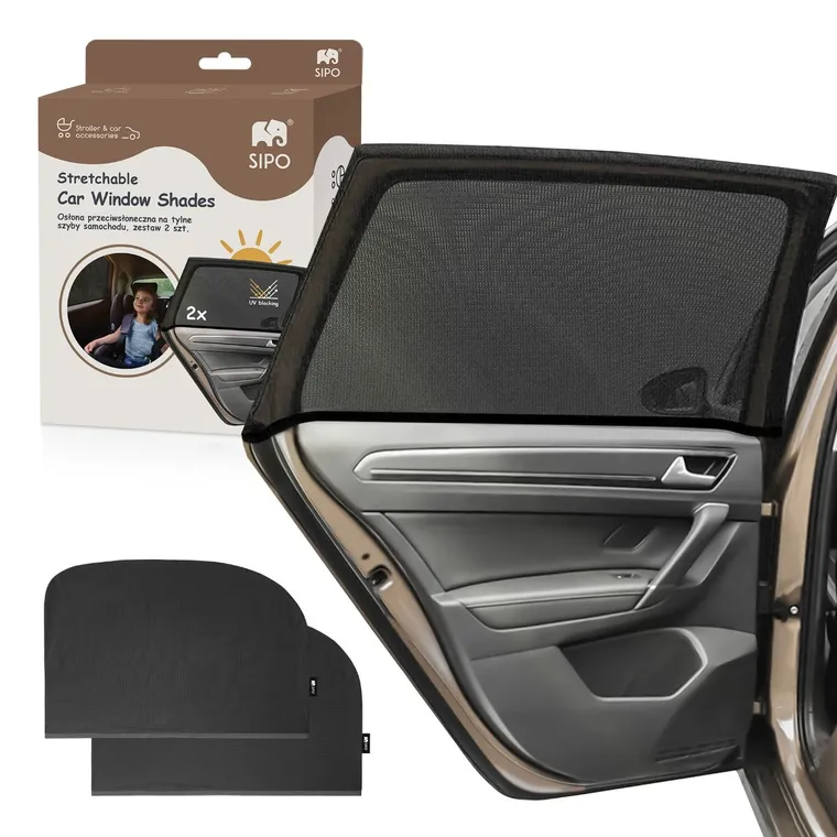 Sipo, zestaw elastycznych osłon przeciwsłonecznych XL do samochodu, 2 szt.