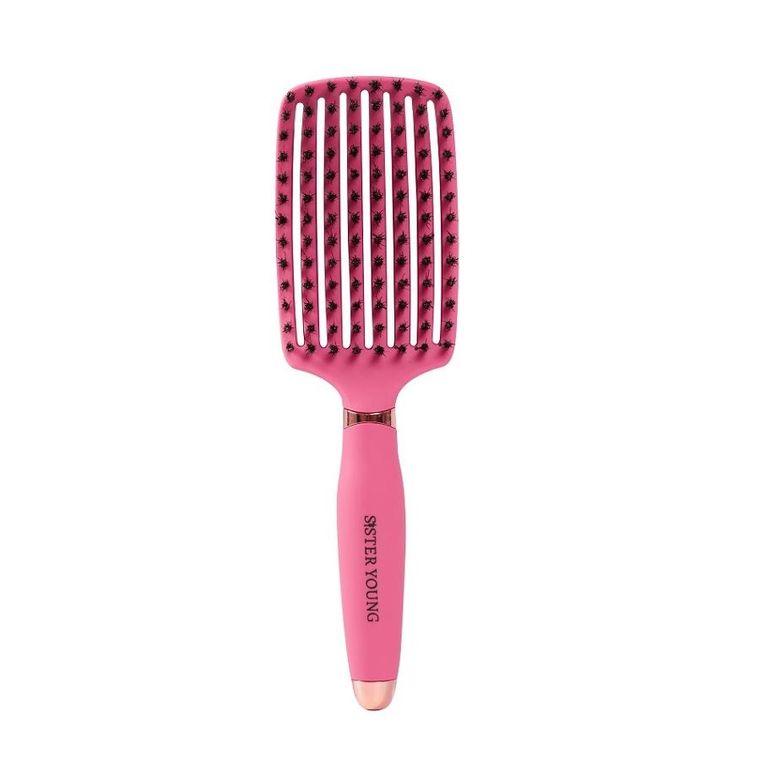 Sister Young, Ovia Hair Brush, szczotka do włosów, z włosiem dzika Fuchsia