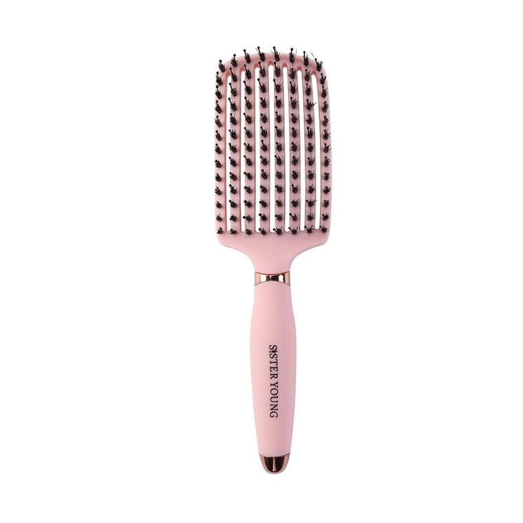Sister Young, Ovia Hair Brush, szczotka do włosów z włosiem dzika, Pink