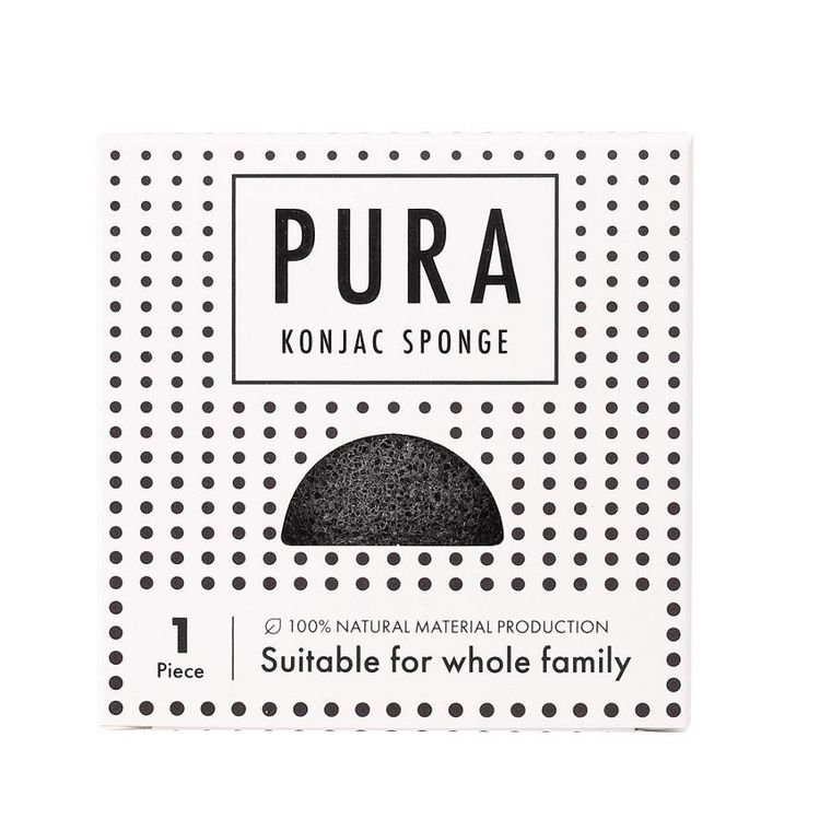 Sister Young, Pura Konjac Sponge, gąbka do mycia twarzy, Black