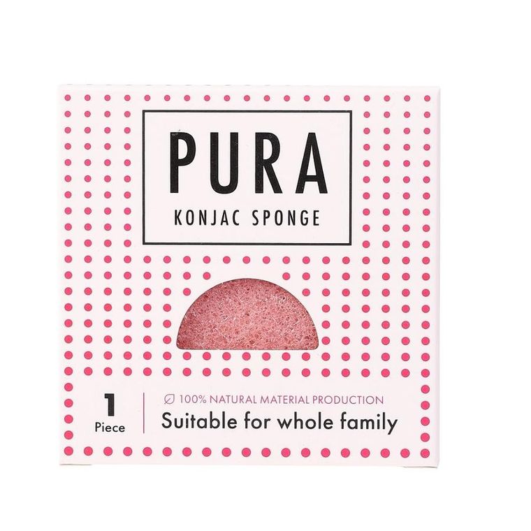 Sister Young, Pura Konjac Sponge, gąbka do mycia twarzy, Pink