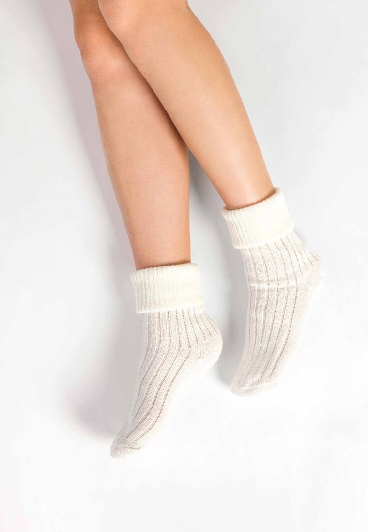 Skarpetki damskie, ecru, Steven