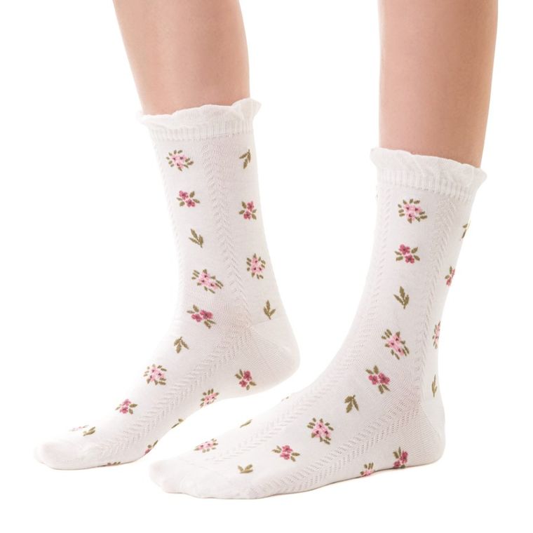 Skarpetki damskie, ecru, Steven