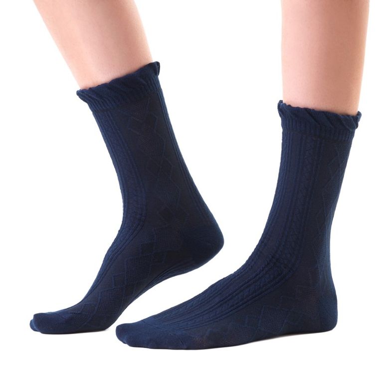 Skarpetki damskie, granatowe, Steven