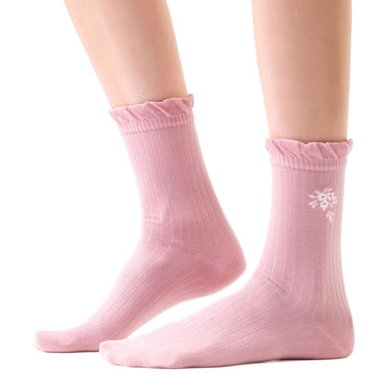 Skarpetki damskie, różowe, Steven