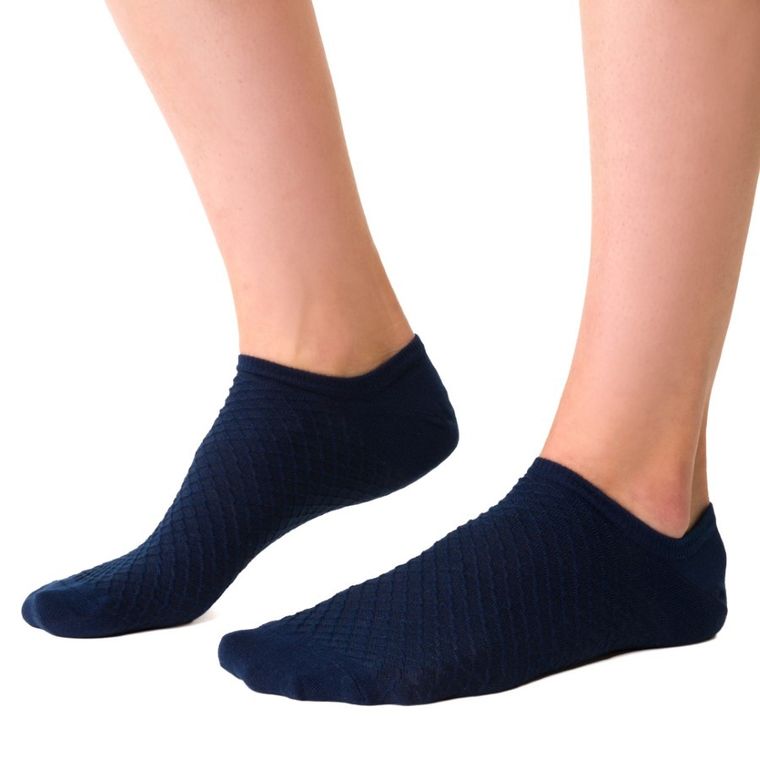 Skarpetki damskie, stopki, granatowe, Steven