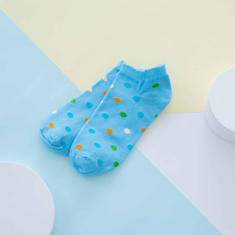 Skarpetki damskie, stopki, niebieskie, Adrian