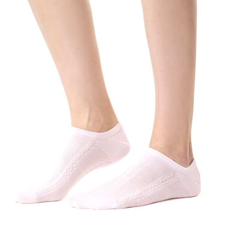 Skarpetki damskie, stopki, różowe, Steven