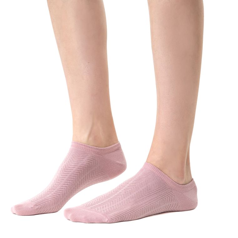 Skarpetki damskie, stopki, różowe, Steven