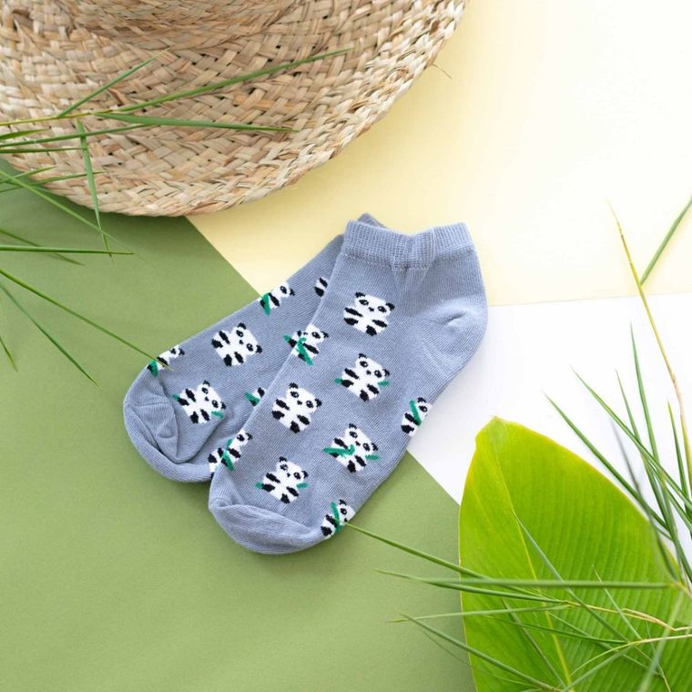 Skarpetki damskie, stopki, szare, Adrian