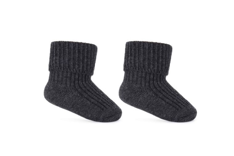 Skarpetki dziecięce bezuciskowe, grafitowe, wywijane, Be Snazzy