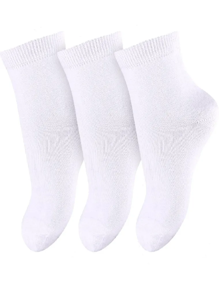 Skarpetki dziecięce, białe, zestaw, 3 szt., Milusie