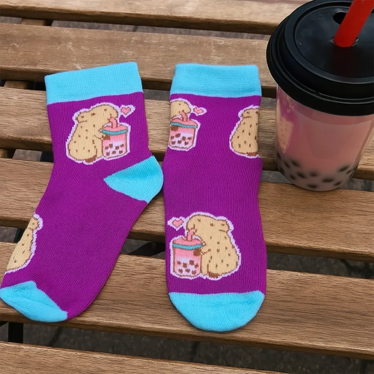 Skarpetki dziecięce, fioletowe, Milusie