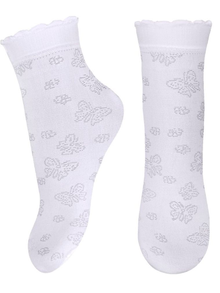 Skarpetki dziewczęce, ażurowe, białe, zestaw, 2 szt., Milusie