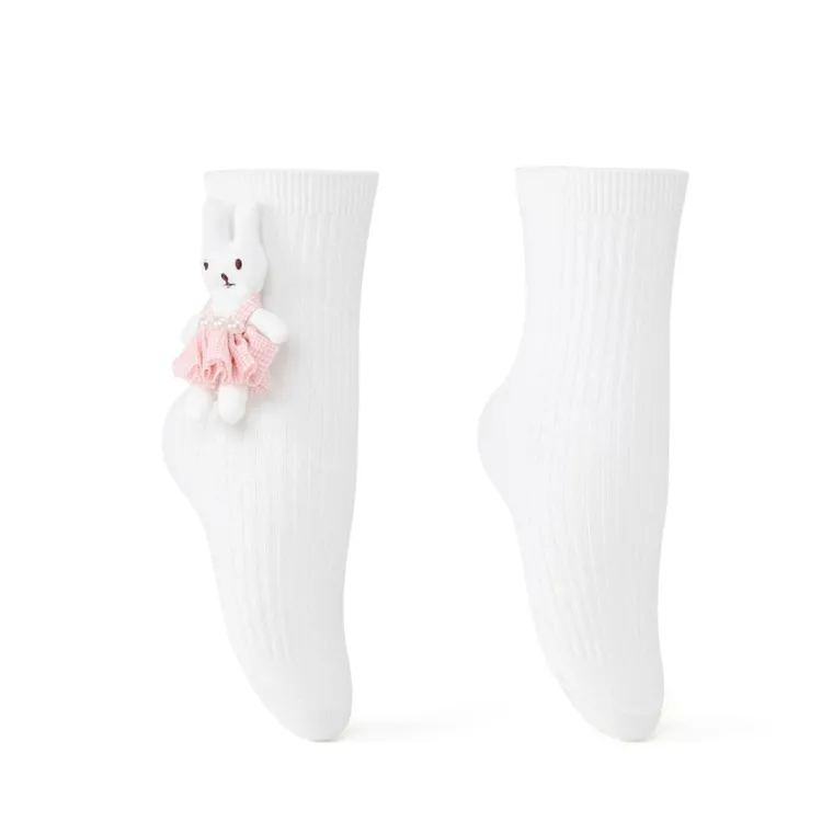 Skarpetki dziewczęce, białe, Be Snazzy