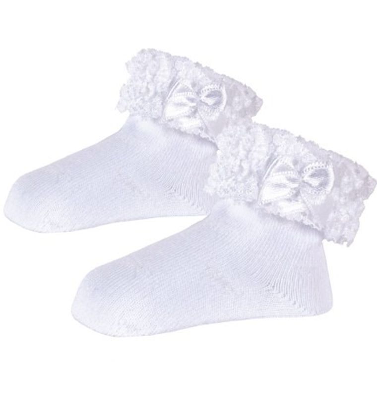 Skarpetki dziewczęce, białe, Milusie