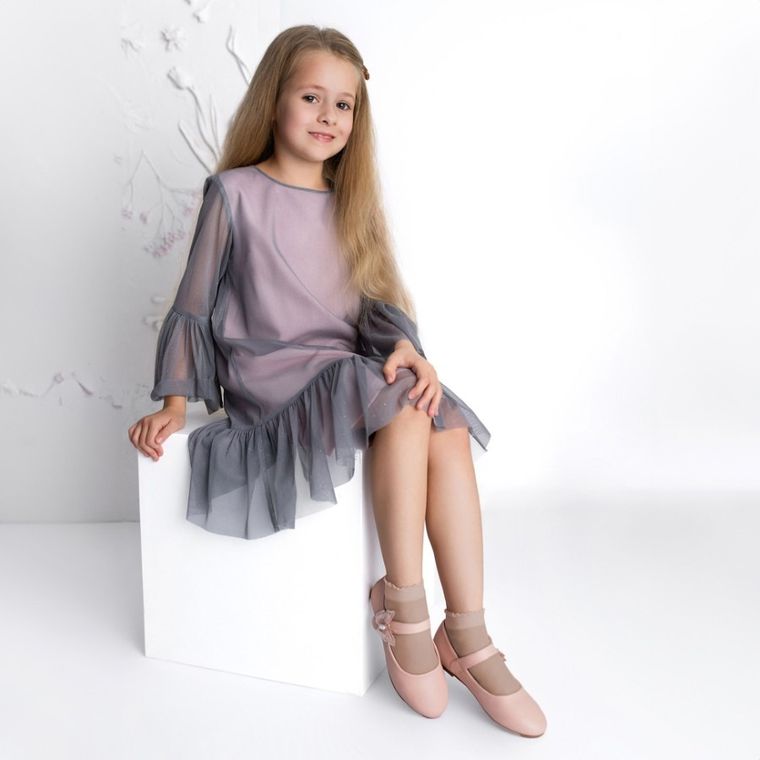 Skarpetki dziewczęce, cienkie, beżowe, zestaw, 2 szt.