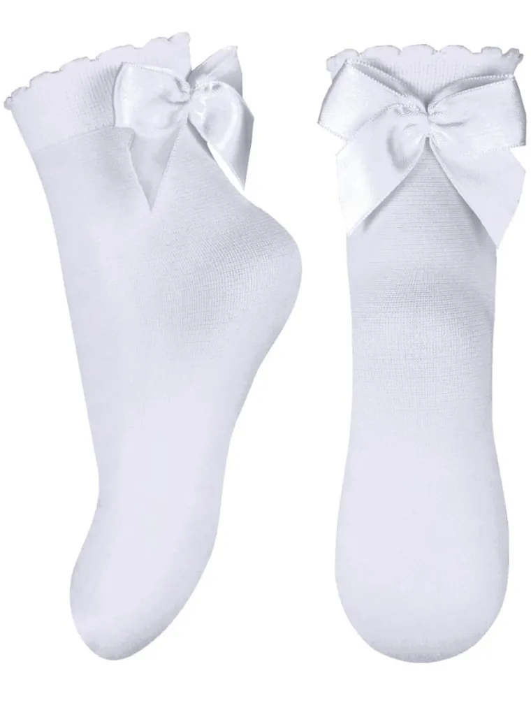 Skarpetki dziewczęce, cienkie, białe, Milusie
