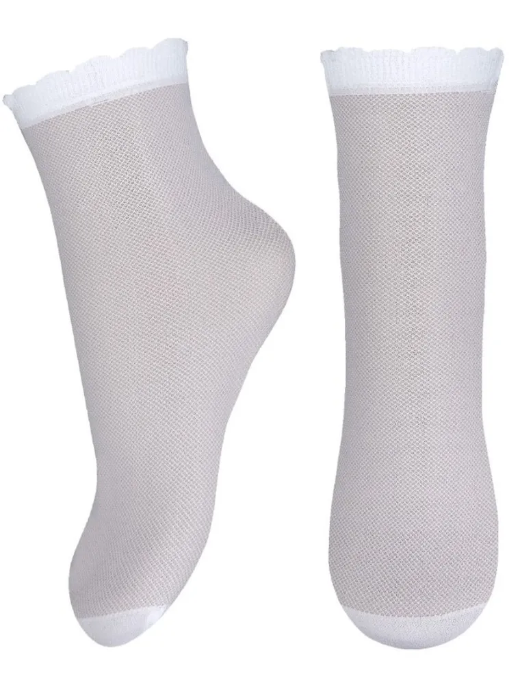Skarpetki dziewczęce, cienkie, białe, zestaw, 2 szt., Milusie