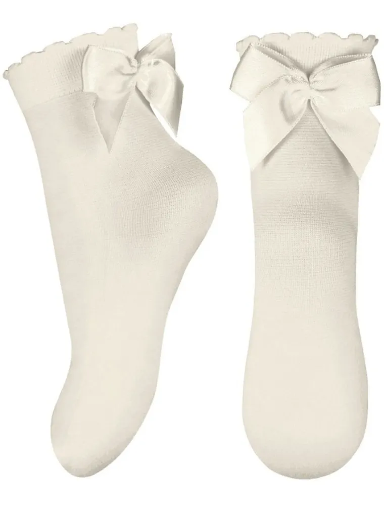Skarpetki dziewczęce, cienkie, ecru, Milusie