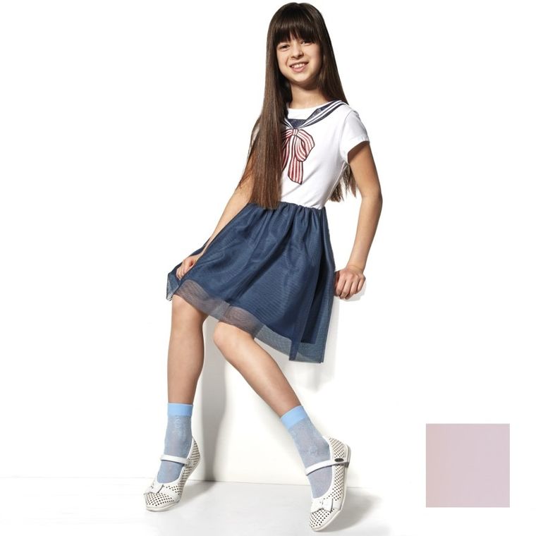 Skarpetki dziewczęce, ecru, 40 DEN, zestaw, 2 szt., Zosia, Adrian