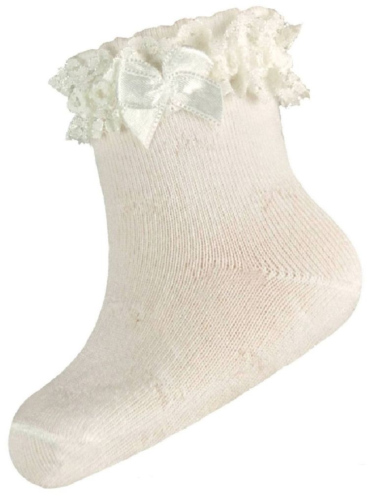 Skarpetki dziewczęce, ecru, Milusie