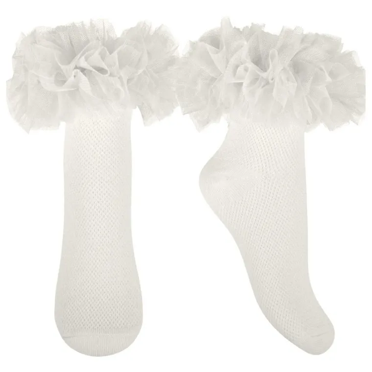 Skarpetki dziewczęce, ecru, Milusie