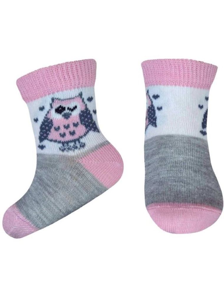 Skarpetki dziewczęce, różowo-szare, Milusie