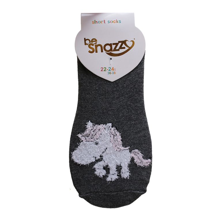 Skarpetki dziewczęce, stopki, grafitowe, Be Snazzy