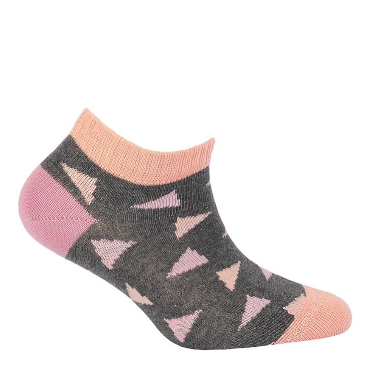 Skarpetki dziewczęce, stopki, grafitowe, Wola