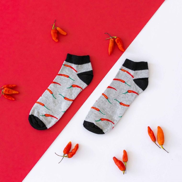 Skarpetki męskie, stopki, szare, Adrian