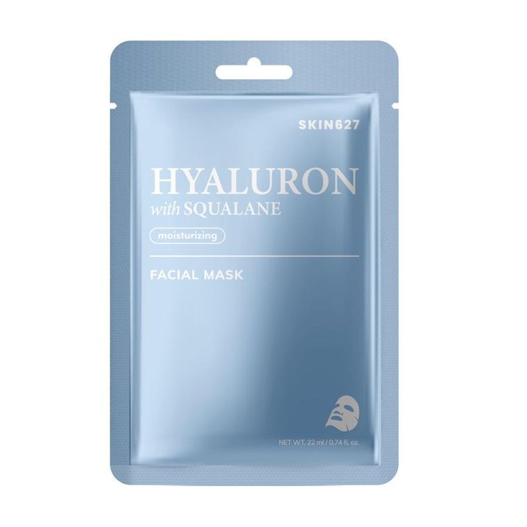 SKIN627, Hyaluron with Squalane, nawilżająca maska w płachcie, 22 ml