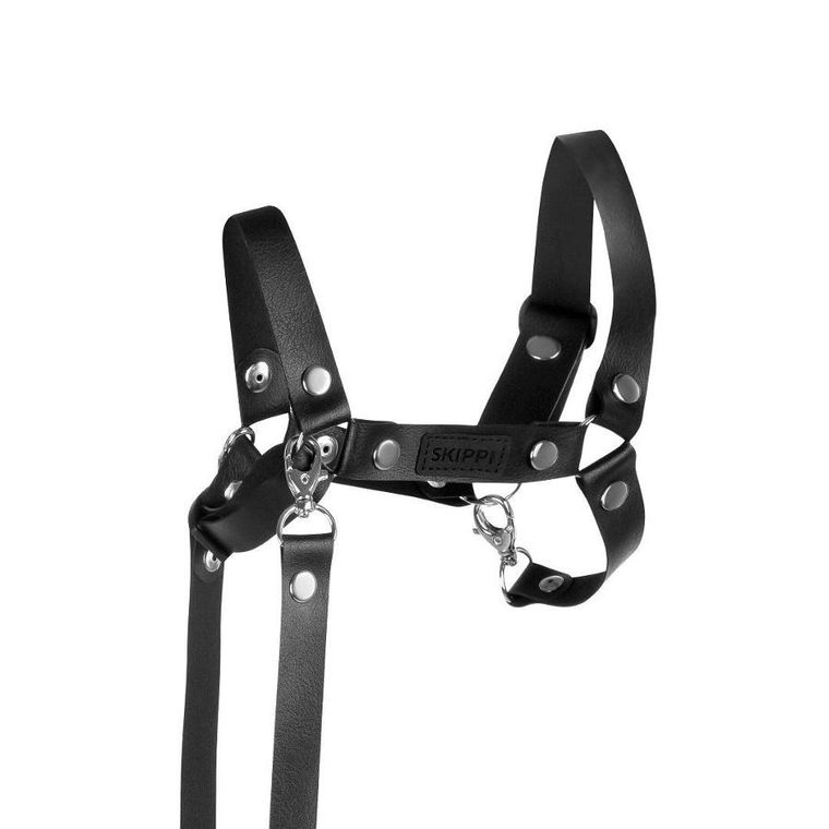 Skippi, Hobby Horse, kantar + wodze z ekoskóry dla konika na kiju, czarny