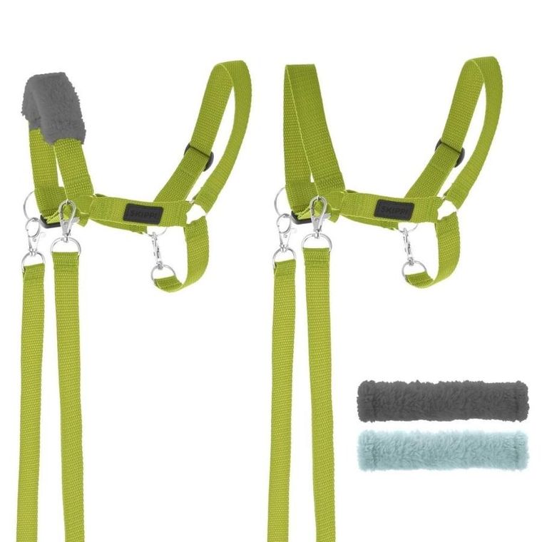 Skippi, Hobby Horse, kantar, wodze + futerka dla konika na kiju, zielony