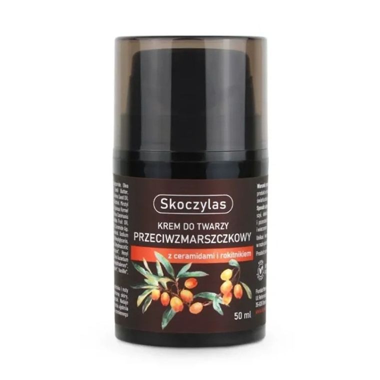 Skoczylas, krem do twarzy przeciwzmarszczkowy z ceramidami i rokitnikiem, 50 ml