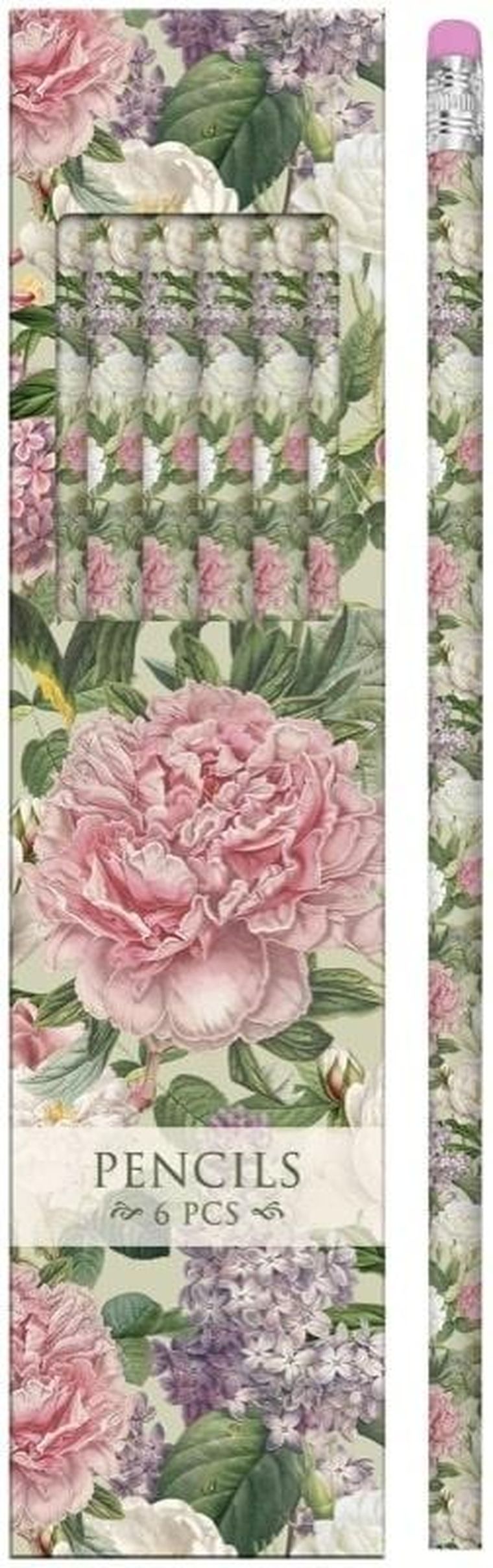 Skona Ting, ołówki ozdobne, piwonie i róże, 6 szt.