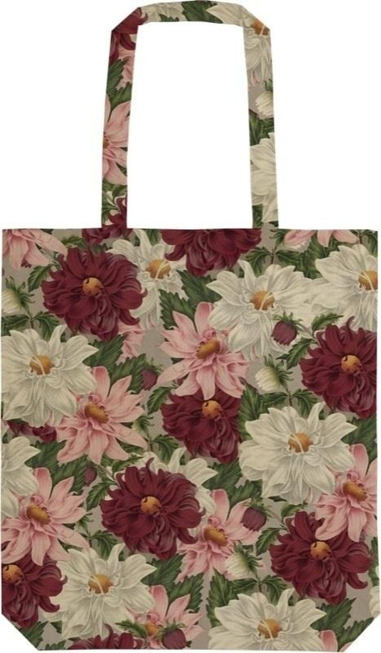 Skona Ting, torba bawełniana, szoperka, Fioletowe dalie