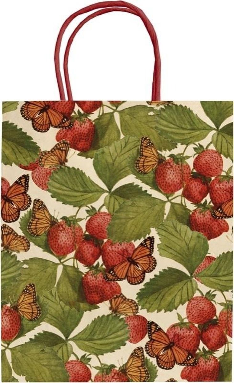 Skona Ting, torebka prezentowa, A5, Truskawki i motyle