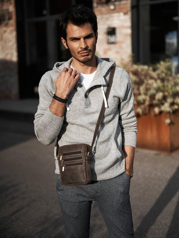 Skórzana listonoszka męska na ramię, Always Wild