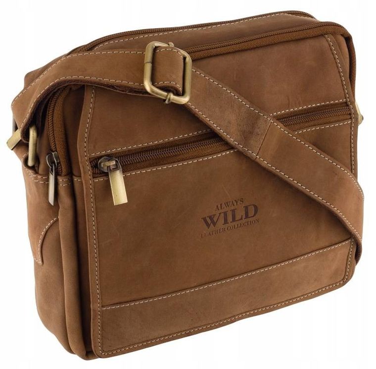Skórzana męska listonoszka na ramię, Always Wild